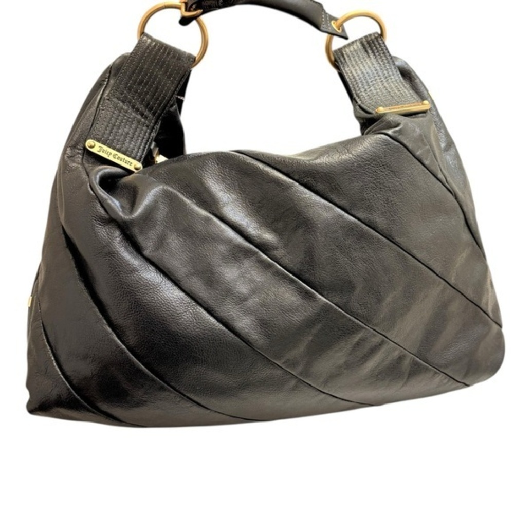 Juicy couture black leather large hobo bag RARE vintage y2k